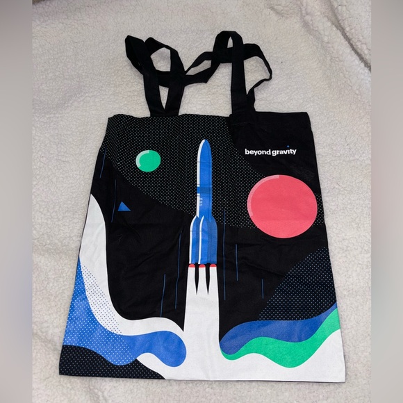 Beyond Gravity Handbags - Black Graphic Tote Bag